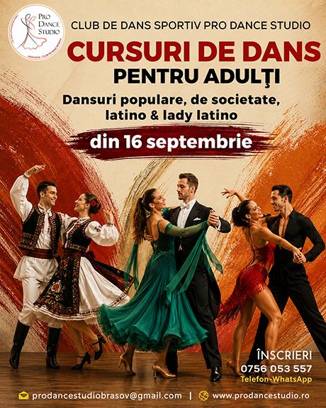 Pro Dance Studio Club Dans Sportiv Brasov | Cursuri de dans Brasov | Dansul mirilor Brasov | Dansuri pentru adulti Brasov